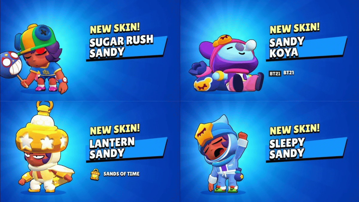 Jak Wygląda Sandy W Brawl Stars All Sandy Skins in Brawl Stars